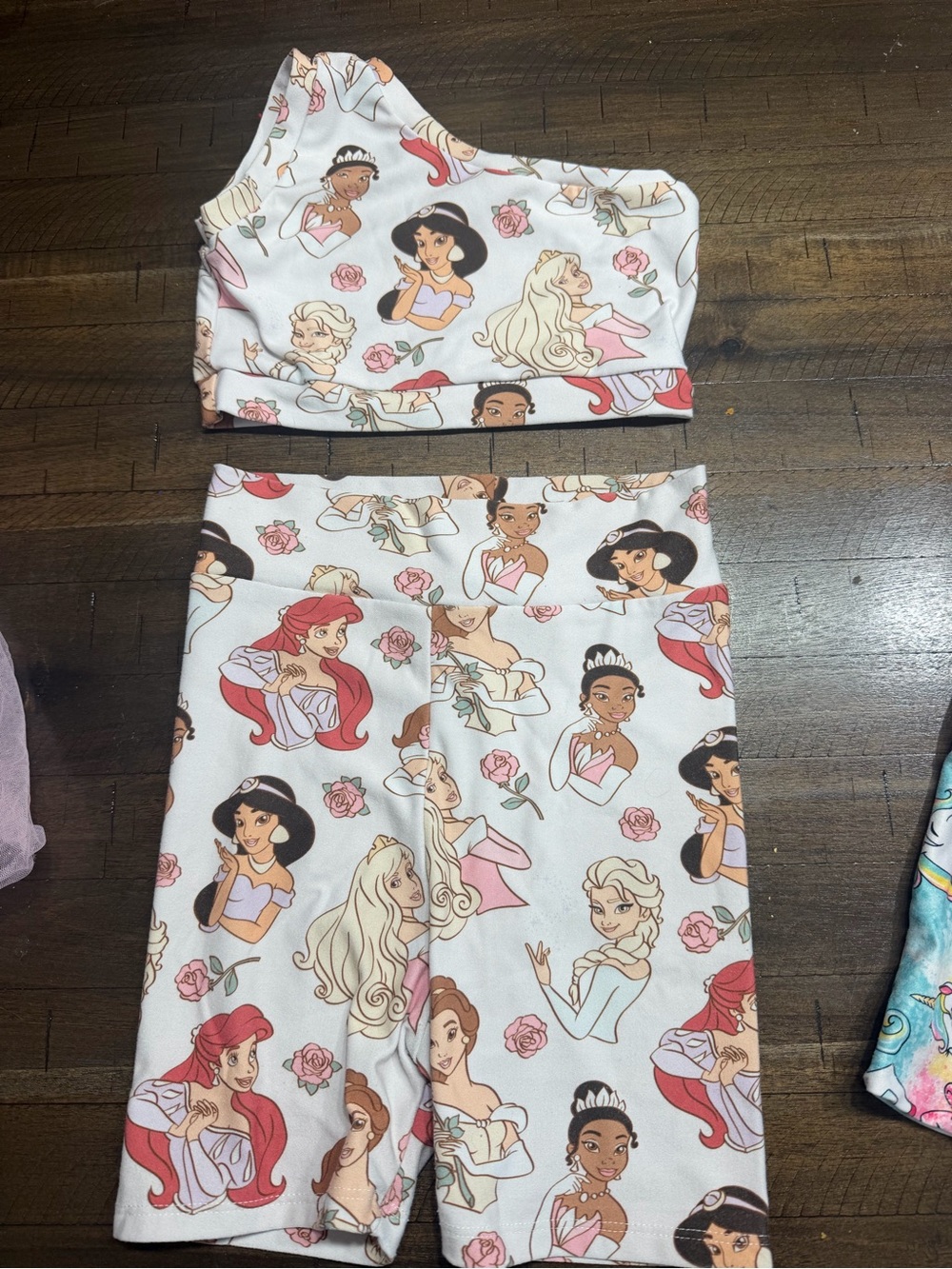 Girls White Disney Princess two piece sets